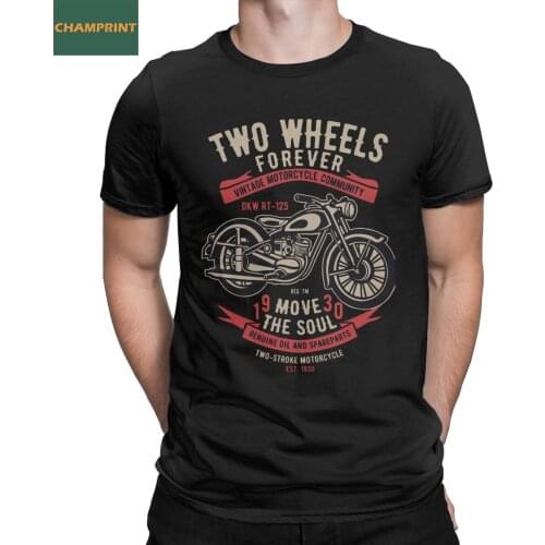 Men Vintage Retro Motorcycle Community Cycle T Shirt Motobike Pure Cotton Clothes Short Sleeve Tees Printing T-Shirts