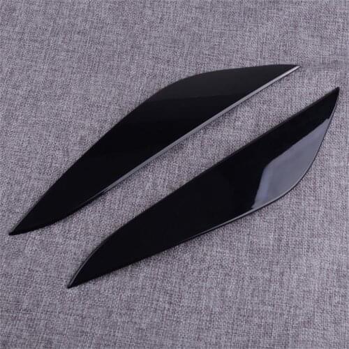 DWCX Glossy Black Front Headlight Lamp Eyebrow Eyelid Trim Cover Styling fit for Tesla Model 3 2017 2018 2019 2020