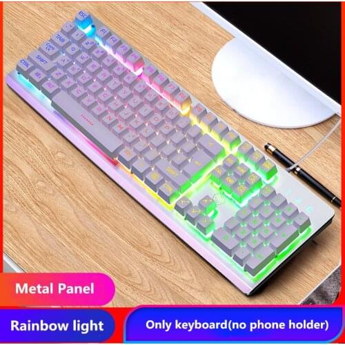 High Quality Gamer Keyboard Mouse Kit Set Gaming 104 Keys Mechanical Feeling RGB USB Wired for PC Laptop Computer Office