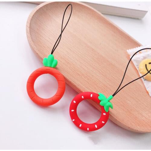 Kawaii Cute Anime Phone Strap Silicone Pendant Mobile Phone Straps Lanyard Finger Ring Strap Lanyard for keys USB C Keychain