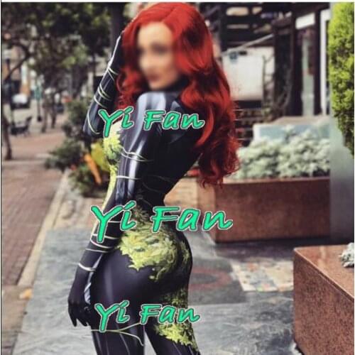 Poison Ivy Cosplay Costume 3D Printed High Quality Lycra Spandex Halloween costume for woman female superhero Bodysuit