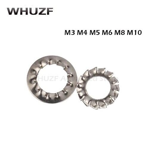M3/M4/M5/M6/M8/M10 GB861 External & Internal Toothed Gasket Washer Lock Washer Internal Locking Washers 304 Stainless Steel