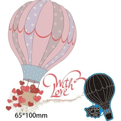 Metal Cutting Dies LOVE HOT AIR BALLON New for decor card DIY Scrapbooking stencil Paper Album template Dies 65*100mm