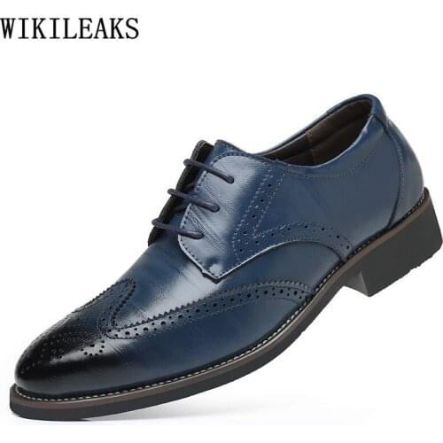 Formal Shoes Men Business Suit Office 2021 Men Dress Shoes Leather Brown Dress Brogue Shoes Men Wedding Dress Zapatos De Hombre