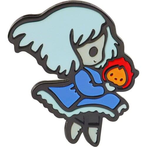 New Creative Cute Girl Eating Bun Brooch For Women Cartoon Lovely Acrylic Brooches Pins Lapel Badge Jewelry Fashion Party Gifts