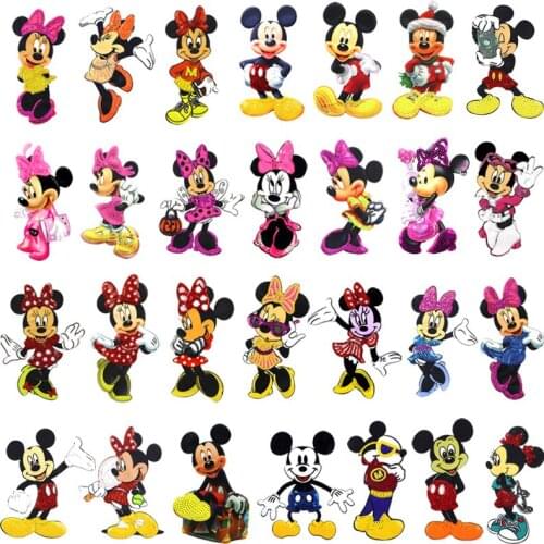 Disney movie animation peripheral clothing embroidery stick cloth costume bag accessories pattern Sequin cloth stick cute Mickey
