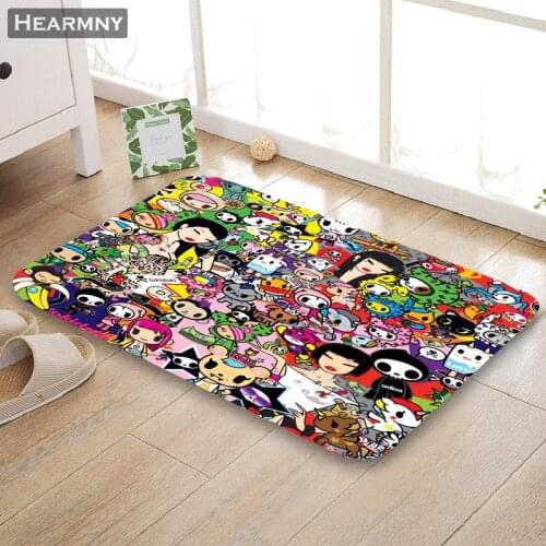 Custom Tokidoki Doormat Floor/Bath/Kitchen/Beach Mat Flannel Sponge Fabric 3D Printed Shaggy Decoration For Bedroom