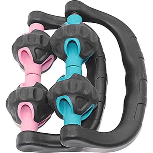 Portable Handheld Arm Leg Neck Muscle Relaxer Ring Massage Roller Fitness Tool Muscle Fitness Gym Yoga Pilates Sports with Wheel