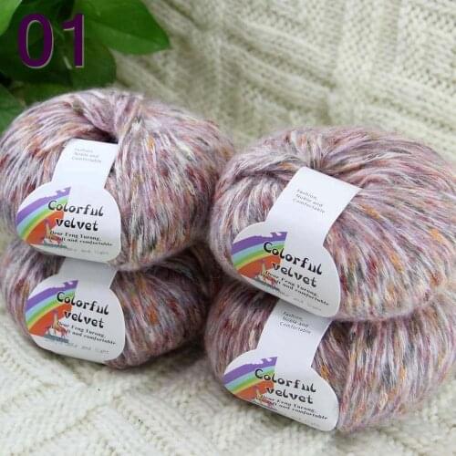 Sale 4SkeinsX50gr Luxury Soft MOHAIR Colorful Shawls Hand Knit Crochet Yarn Colorful Aran 824-01-4