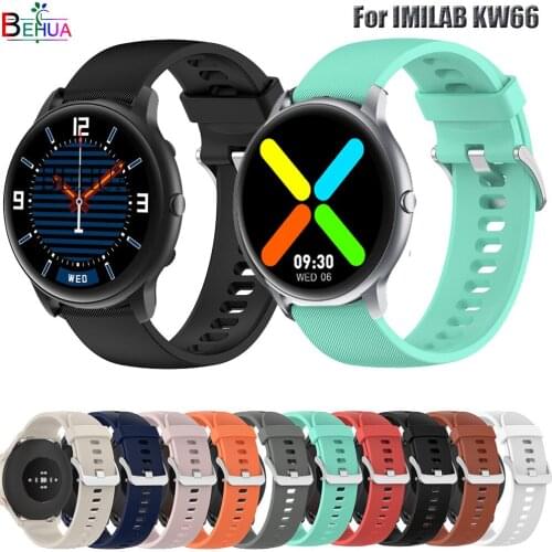 WatchBand 22MM Strap For IMILAB KW66 Silicone Smart Watch Wristband Bracelet Accessories For YAMAY SW022 belt Sports Wriststrap