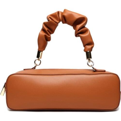 Luxury Handbags Women Bag Soft Pleated Carrying Rectangle Box Tote Shoulder Bag Genuine Leather Female Purses and Handbags 2020