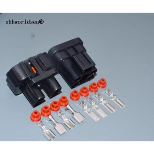 Shhworldsea 4 pin 344074-1 344080-1 6.3mm Female Male Waterproof Plug Electrical Auto Connectors 6.3mm Wire Socket