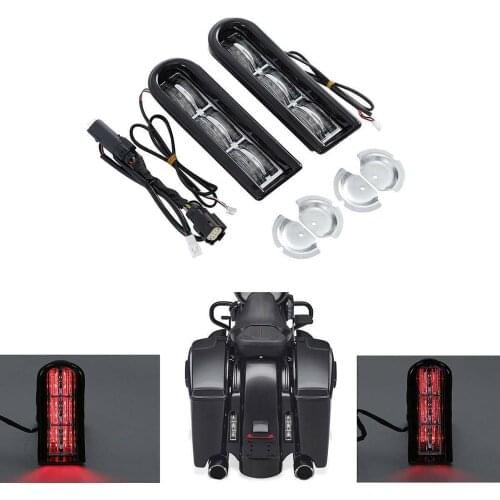 Motorcycle LED Inserts Saddlebag Support Light For Harley Touring Electra Glide Road Glide King FLHX 2014-2020 Chrome /Black