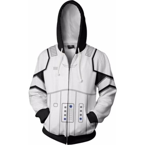 Imperial Stormtrooper Hoodie 3D Printed Storm Trooper Hoodie Zipper Adult Men Casual Sweatshirt Zip Up Hoody Hoodie