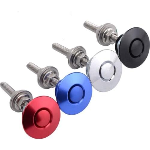 NS Modify 32mm Universal Long Rod 54mm JDM Style Push Button Billet Hood Lock Clip Kit Black Silver Red Blue Car Exterior Parts