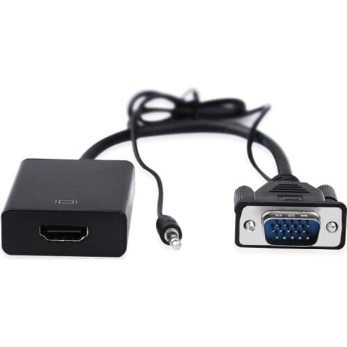 VGA Male to HDMI Female Converter Adapter Cable With Audio Output 1080P VGA Video Cable for PC laptop to HDTV Projector