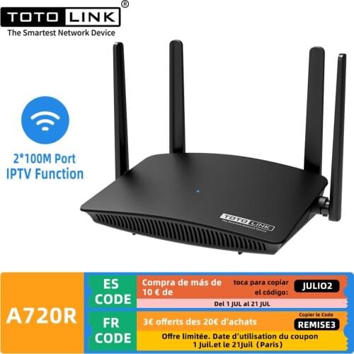 TOTOLINK A720R AC1200 WIFI Router 2.4GHz/5GHz wifi Repeater 4*5dBi External Antennas support IPTV