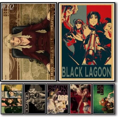 Japan Anime Black Lagoon Retro Poster Anime Posters Canvas Painting Wall Decor Posters Wall Art Picture Room Decor Home Decor