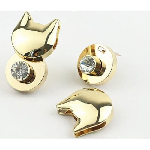 5 Pcs Animal Rabbit Lock Light Gold Die-casting Twist Lock Luggage Handbag Repair Parts DIY Bag Lock Hardware Accessories
