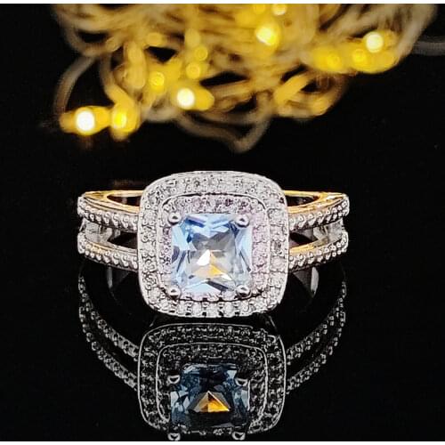 925 sterling silver zircona pink blue color engagement ring for women female ladies wedding finger brand jewelry r4994