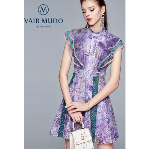 2021 Summer New Skirt Womens French Style Waist Was Thinner Stitching Lace Dress With Wooden Fashion Elegant Women Dress Y-238