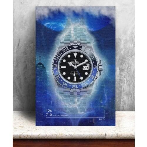 Home Decoration 1 Pieces Canvas Rolex Fashion Watches Painting Wall Art Poster Modular Picture Frame For Bedside Background