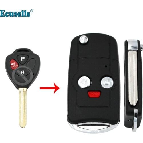 2+1/3 buttons modified FOLDING FLIP Blank FOB CASE SHELL REMOTE KEY FOR TOYOTA Yaris Matrix Venza with TOY43 blade
