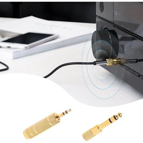 2Pcs 6.5Mm 1/4 Female To 3.5Mm 1/8 Male Stereo Audio Mic Plug Adapter Jack New
