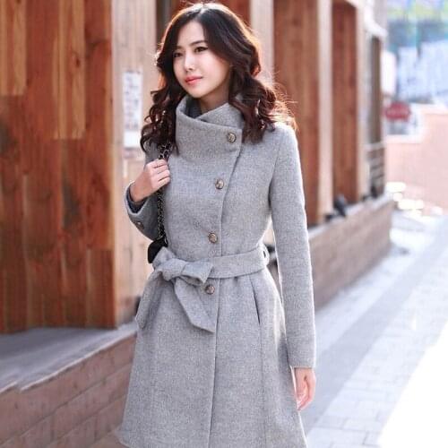 2019 Winter Clothes Short Wool Coat Women Coat Korean Woolen Coat Fashion Double-breasted Cardigan Jacke Elegant Blend 77