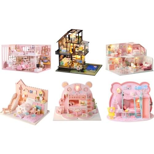 3D Wooden Size Miniature Doll Model Building Kits DIY Lightweight Toys for Children