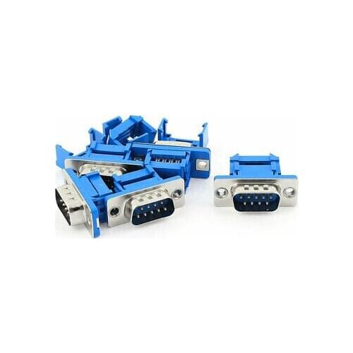 5pcs D-SUB DB9 9 Pin Male Flat Ribbon Cable IDC Type Crimp Connector Adapter