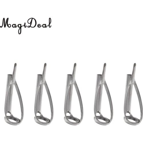 5pcs SIC Fishing Rod Guides Tips Line Repair Kit Rings Stainless Steel Frame for Rod Making Building Repair