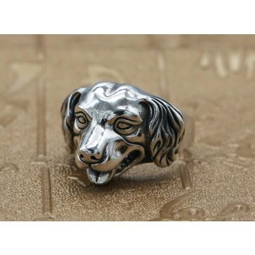 925 STERLING SILVER dog biker men mens rings Ring jewelry A2783