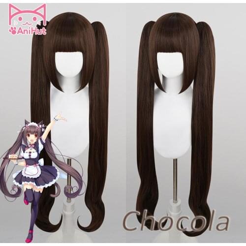 【AniHut】Chocola NEKOPARA Cosplay Wig Chocolate Heat Resistant Synthetic Hair Chocola Cosplay Hair