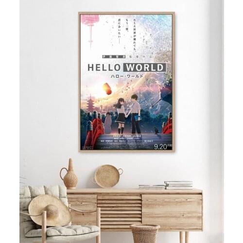 Hello world Anime Poster Canvas Print Custom Movie Poster, Hot New Drama In Japan