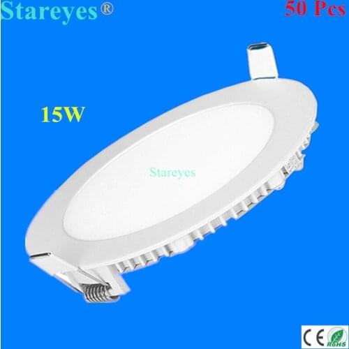 Free shipping 50 pcs Round LED Panel Lights 15W AC 85-265V 190mm 1300 lumen smd 2835 lamp bulb led ceiling Downlight lighting