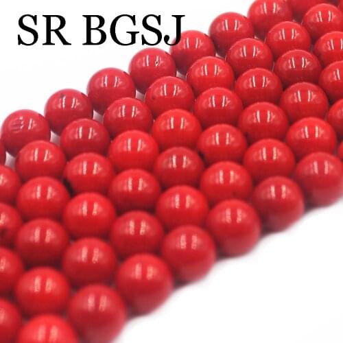 Free Shipping 9mm Round Sea Bamboo Red Coral Gems Natural Coral Jewelry Loose Beads 15"