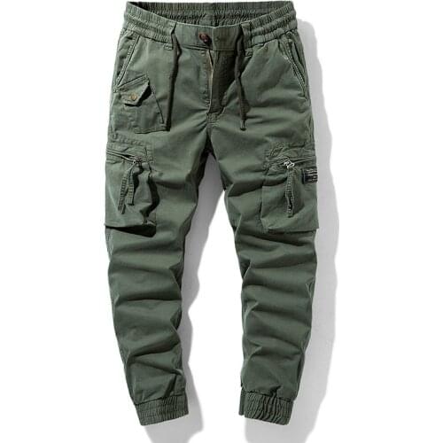 Men Cargo Trousers Lightweight Army Trousers Mens All-Match Cotton Breathable Pants Male Casual Jogger Pants Multi-Pockets