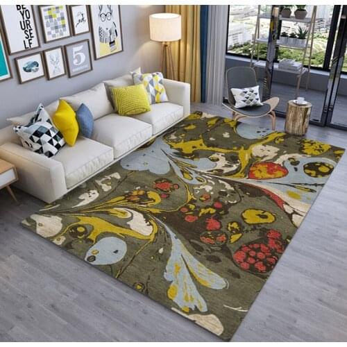 European retro vintage pattern hand drawn abstract bedroom pattern 3d floor painting wallpaper