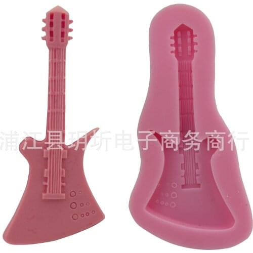 DIY baking tools electric guitar musical instrument silicone fondant cake mold chocolate mold handmade decorative ornaments