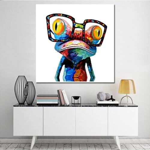 Animal Painting The Frog with Glass Canvas Painting Posters and Prints Scandinavian Cuadros Wall Art Picture for Room Decor