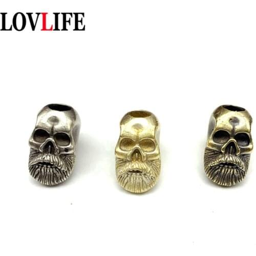 Brass DIY Accessories Old Man Knife Bead Jewelry Keychain Lanyard Pendant EDC Outdoor Tool Paracord Rope Beads Hangings Vintage