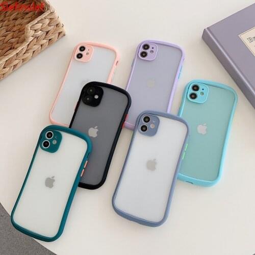 Small waist shockproof transparent matte phone case For iphone 11 Pro MAX 6 6s 7 8 plus SE 2020 Xs Max X XR Back cover capa gift