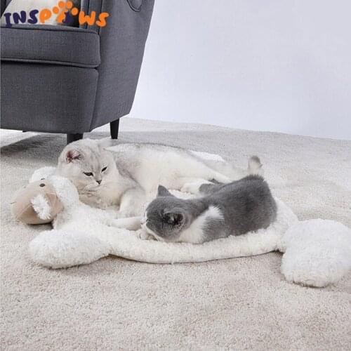 Cute Warm Sheep Skin-friendly Mat Pet Bed Handcrafted Cat Dog Fleece Soft Blanket Puppy Winter Pet Supplies Cat Mat for Sleeping