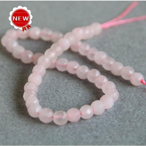 Min Order1) 8mm Faceted Pink Chalcedony Beads Round DIY Beads Hand Made Stone 15inch Faceted Jewelry Making Design Wholesale