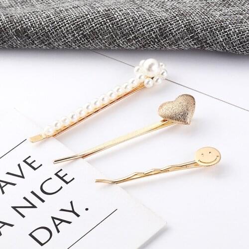 3Pcs/Set Fashion Pearl Hair Clip For Women Girls Elegant Beauty Flower Barrette Stick hair pins tiara hair ornaments 138776