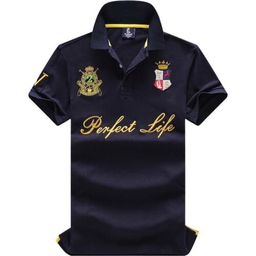 100% Cotton Polo Men Brand Mens Polo Shirt Perfect Life Embroidery Jersey Ameriacn Style Camisa Polo Plus Size 6XL Casual Polos