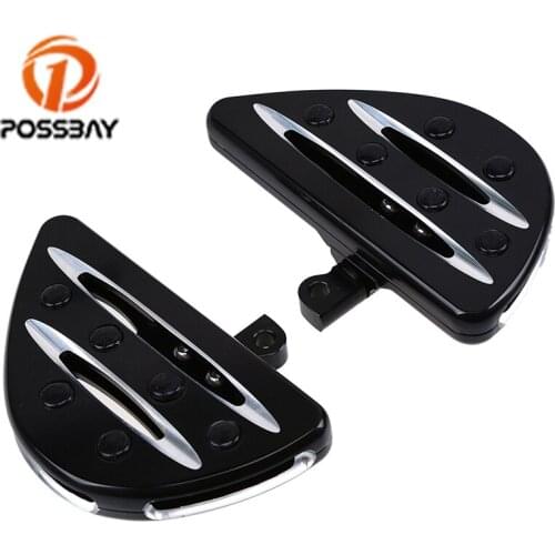 POSSBAY Motorcycle Floorboards Rear Passenger Motor Parts Accessories Foot Pegs Foot Pegs Footrest Foot Rest for Harley Model