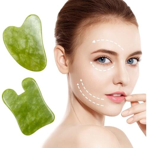 Natural Jade Guasha Scrapping Plate Massager for Face Gua Sha Face Massager Plate Slimming Beauty Neck Thin Lift Massage Tools