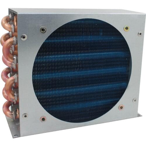 Small with shell copper tube heat exchanger for Physical cooling condenser coil refrigerator aluminum fin heat exchanger